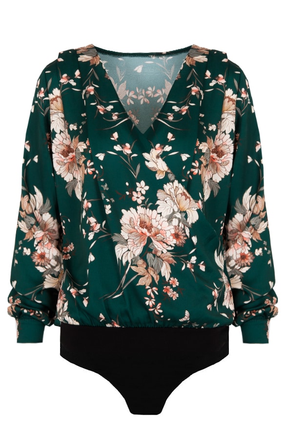 Body Met Bloemen Groen – shoparchief