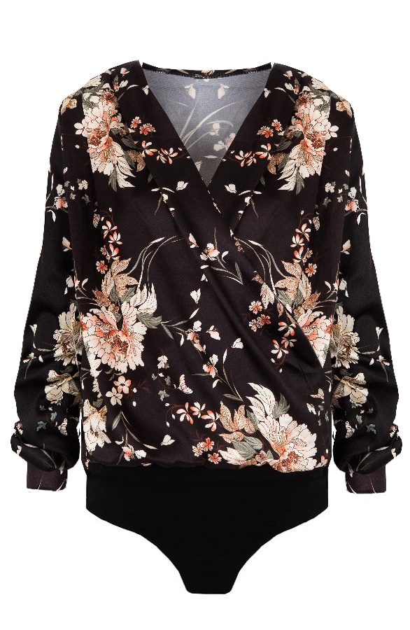 Body Met Bloemen Zwart – shoparchief