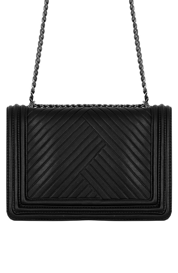 Chain Tas Gestreept Zwart – shoparchief