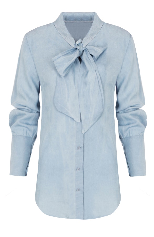 Denim Strik Blouse Licht – shoparchief