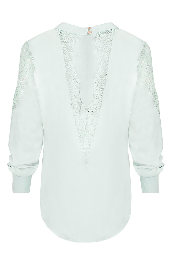 Kanten Rug Blouse Mint – shoparchief