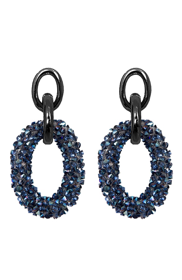 Oval Luxury Oorbellen Blauw – shoparchief