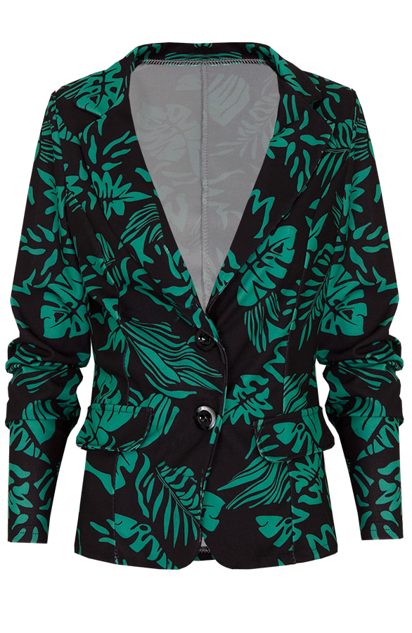 Palm Blazer Zwart Groen – shoparchief