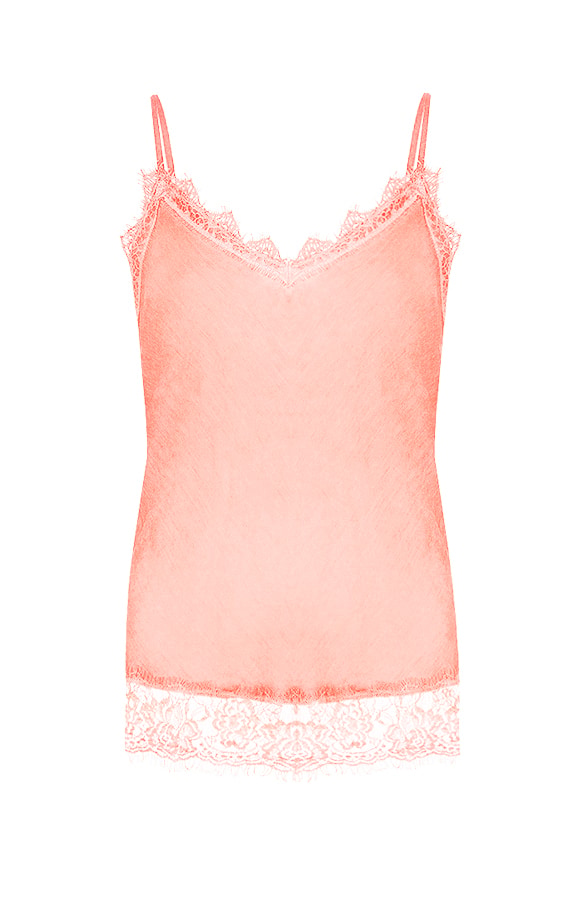 Romance Lace Top Neon Koraal – shoparchief, foto 6