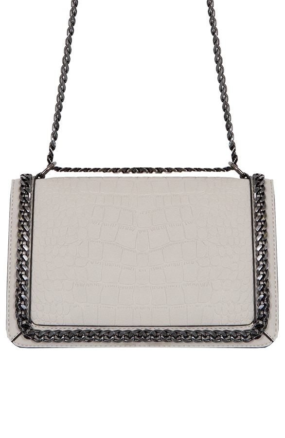 Slangenprint Chain Tas Grijs – shoparchief