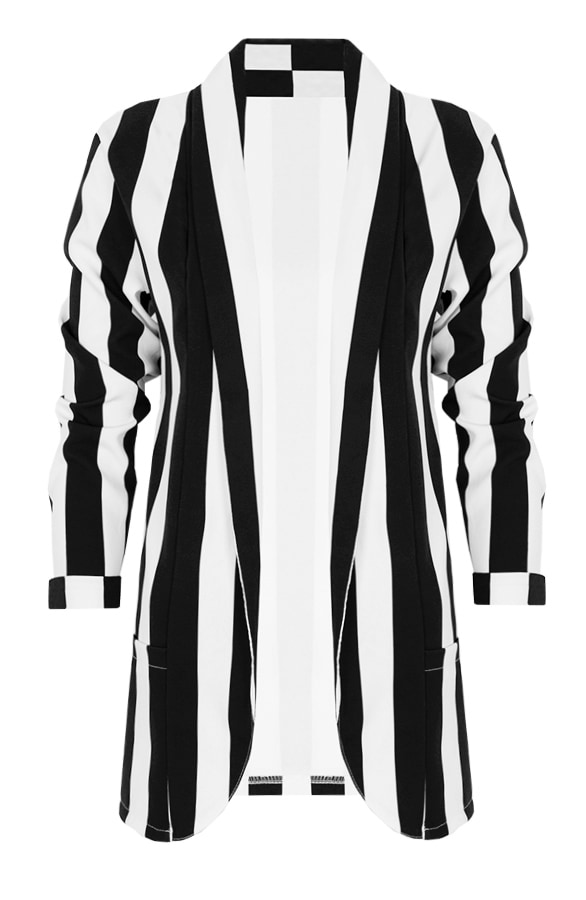 Strepen Blazer Zwart Wit – shoparchief