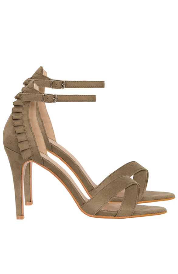 Suede Hakken Ruches Groen – shoparchief