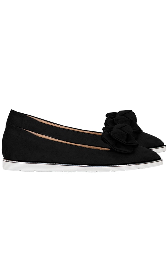 Suede Instappers Strik Zwart – shoparchief