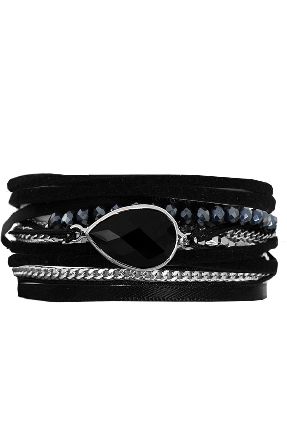 Wikkel Armband Kristal Zwart – shoparchief