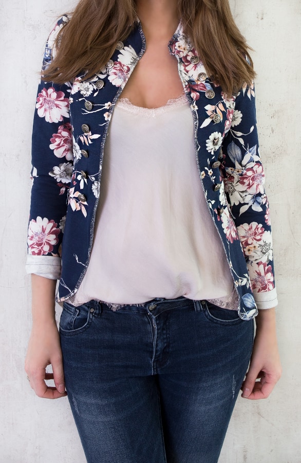 Bloemen Jasje Button Marine – shoparchief, foto 2
