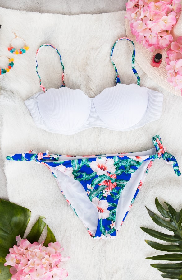 Blumen Bikini Mermaid Weiß, Shoparchiv