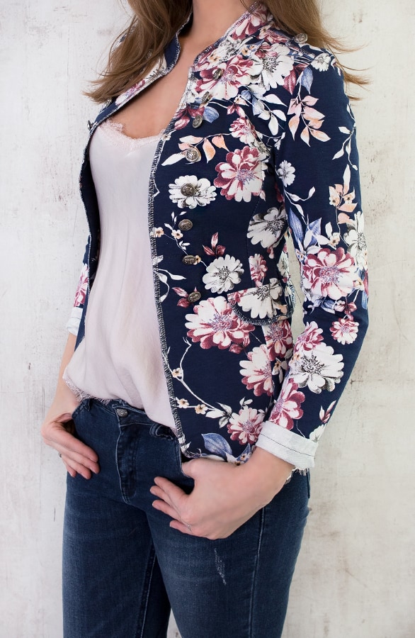 Bloemen Jasje Button Marine – shoparchief, foto 3