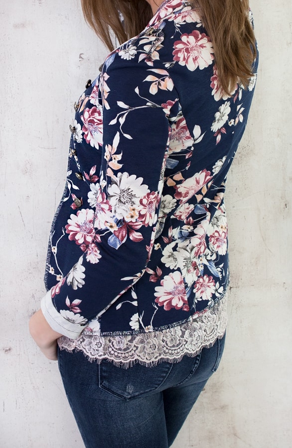 Bloemen Jasje Button Marine – shoparchief, foto 4