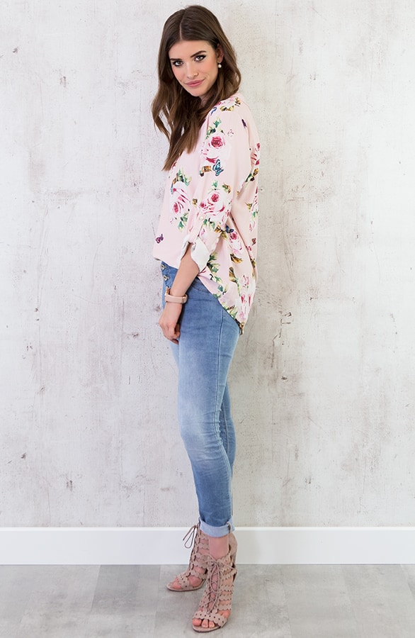 Bloemen Parel Blouse Roze – shoparchief, foto 4