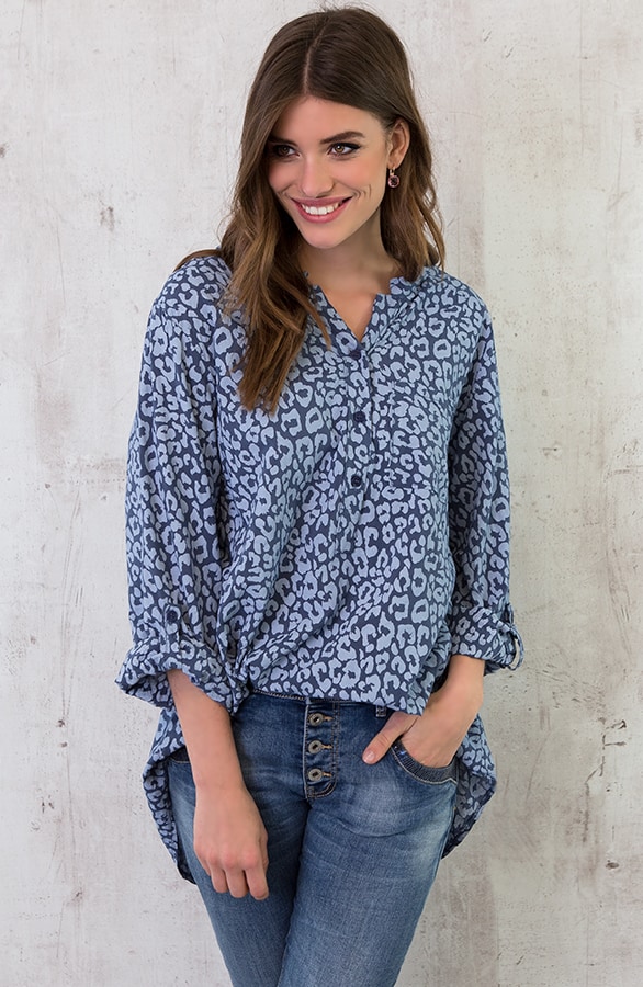 Panter Blouse Oversized Blauw – shoparchief, foto 6