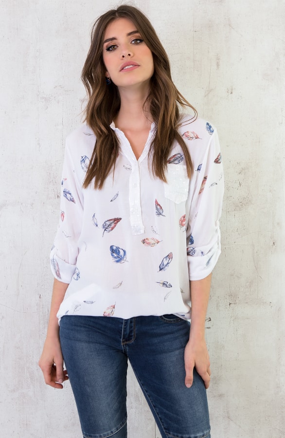 Veren Blouse Pailletten Wit – shoparchief, foto 2