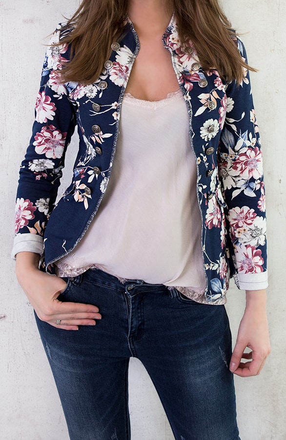 Bloemen Jasje Button Marine – shoparchief, foto 6