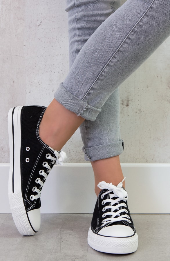 Canvas Sneakers Zwart – shoparchief, foto 2