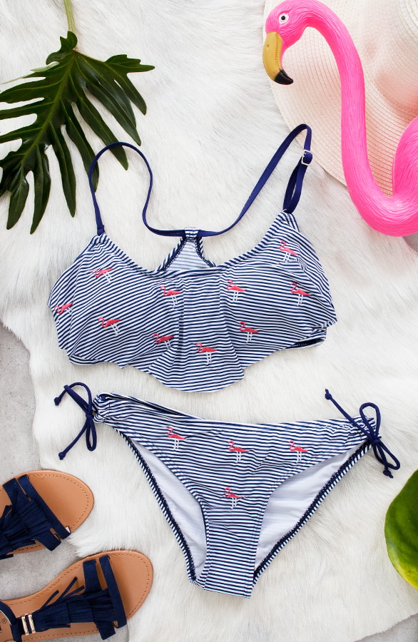 Flamingo Bandeau Bikini Marineblauw – shoparchief