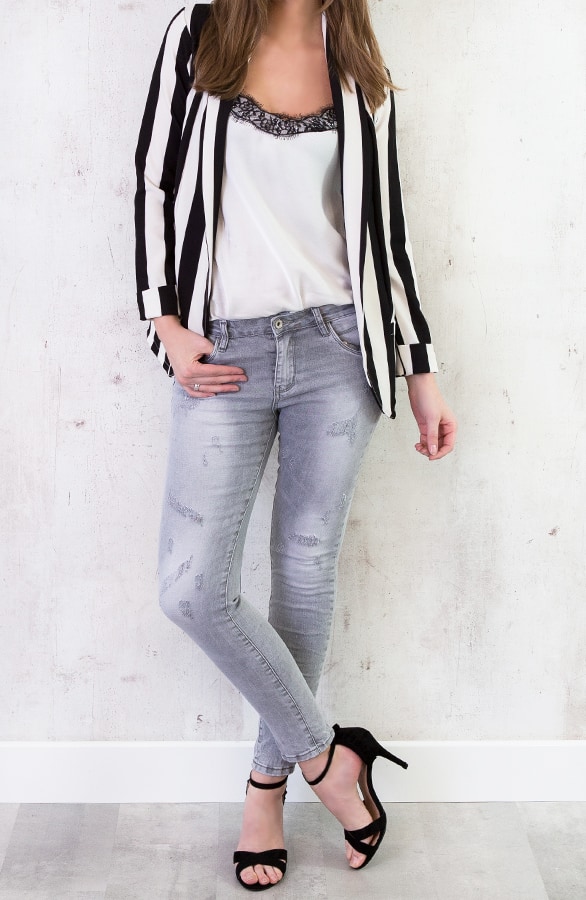 Strepen Blazer Zwart Wit – shoparchief, foto 4