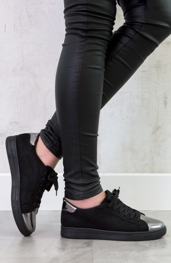 Glitter Sneakers Metallic Zwart – shoparchief, foto 2