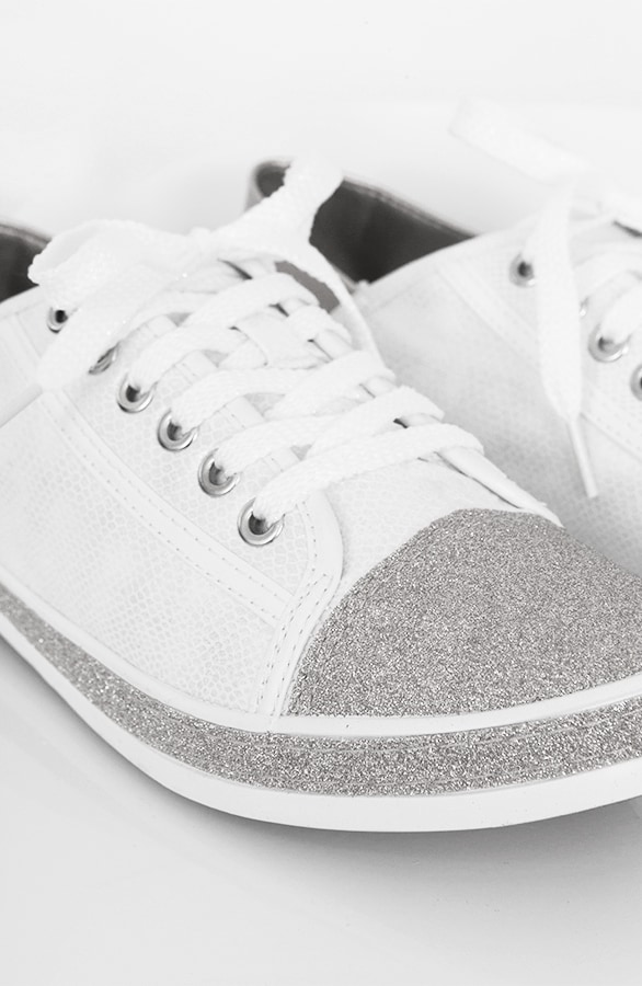 Glitter Sneakers Zilver – shoparchief, foto 4