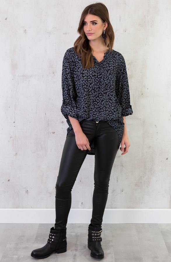 Panter Blouse Oversized Grijs – shoparchief, foto 3