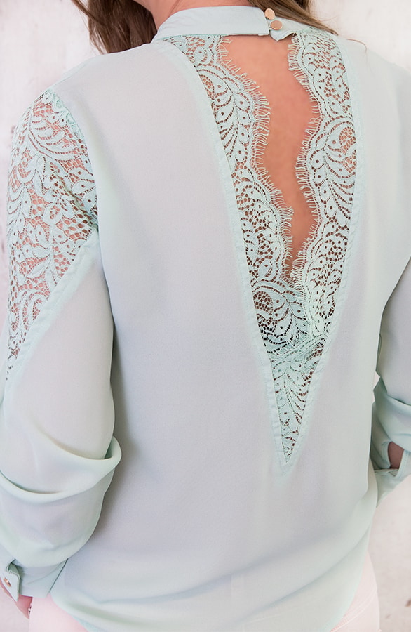 Kanten Rug Blouse Mint – shoparchief, foto 2