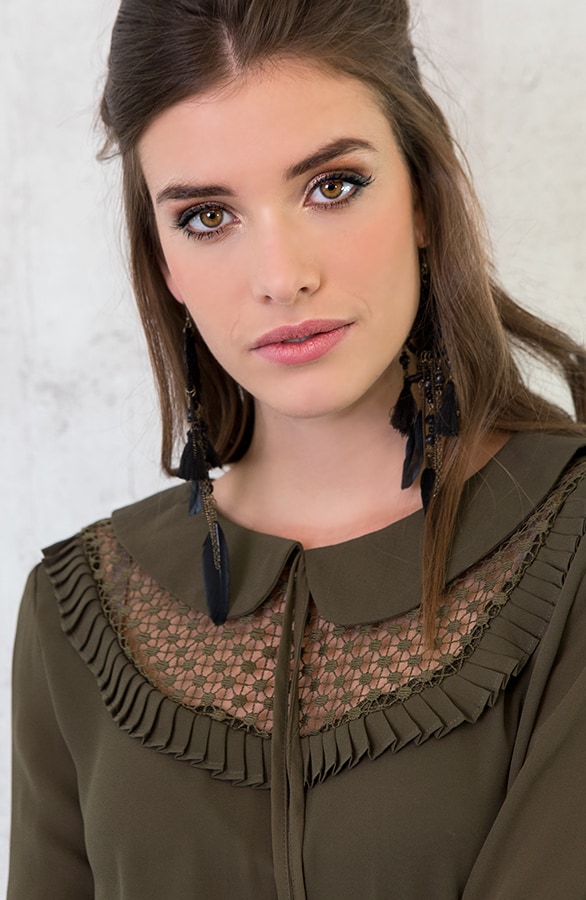 Collar Ruches Blouse Groen – shoparchief, foto 7