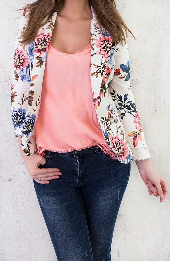 Romance Lace Top Neon Koraal – shoparchief, foto 4