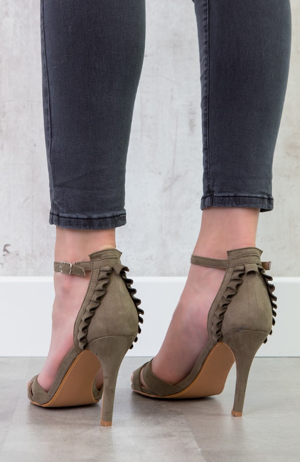 Suede Hakken Ruches Groen – shoparchief, foto 4