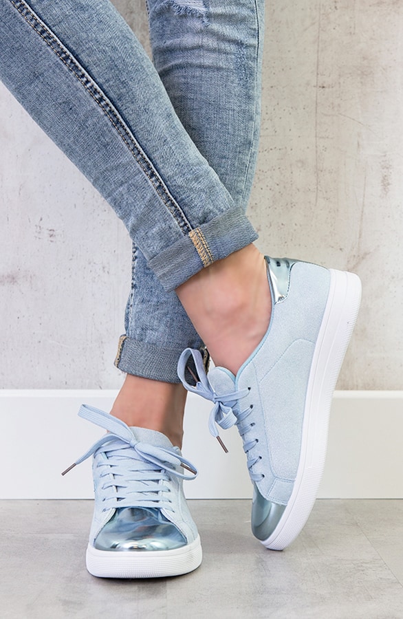 Glitter Sneakers Metallic Blauw – shoparchief