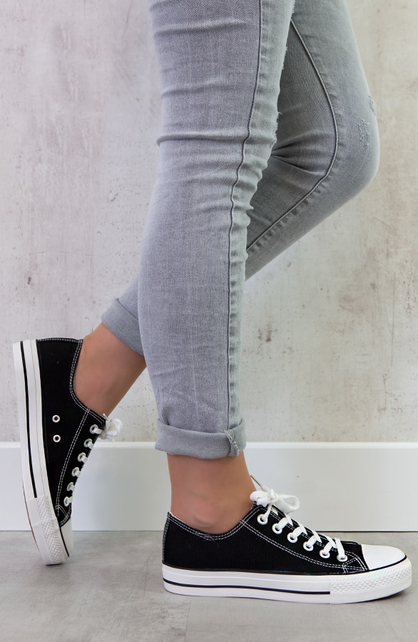 Canvas Sneakers Zwart – shoparchief, foto 3