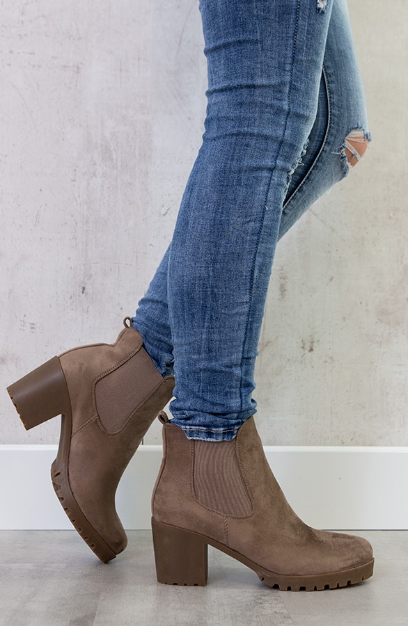 Suede Chelsea Boots Taupe – shoparchief, foto 2