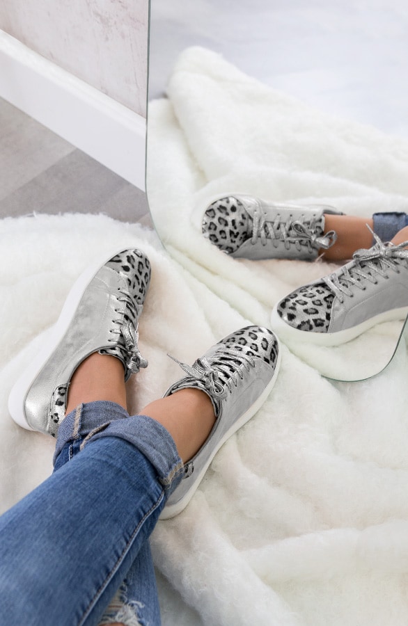 Leopard Sneakers Zilver – shoparchief, foto 3