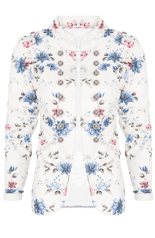 Bloemen Jasje Button Creme – shoparchief