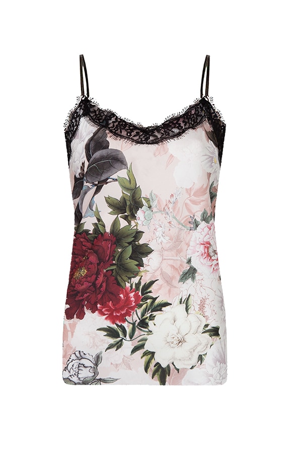 Bloemen Top Met Kant Roze – shoparchief