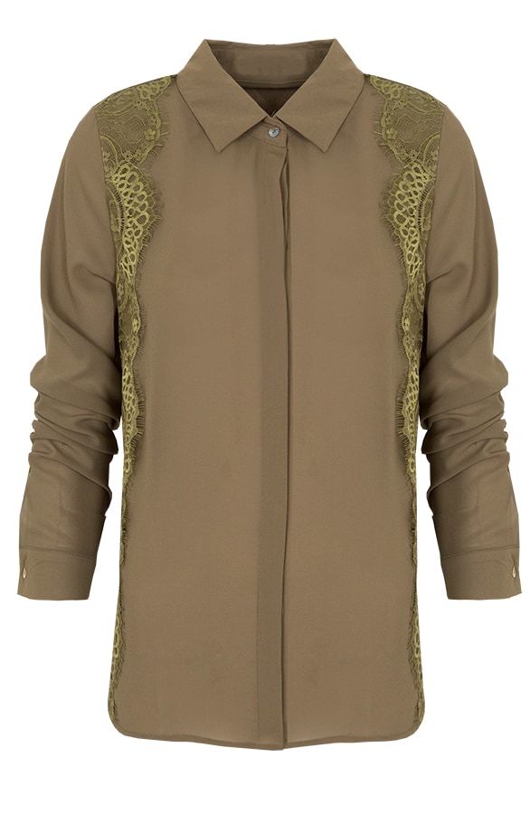 Blouse Met Kant Groen – shoparchief