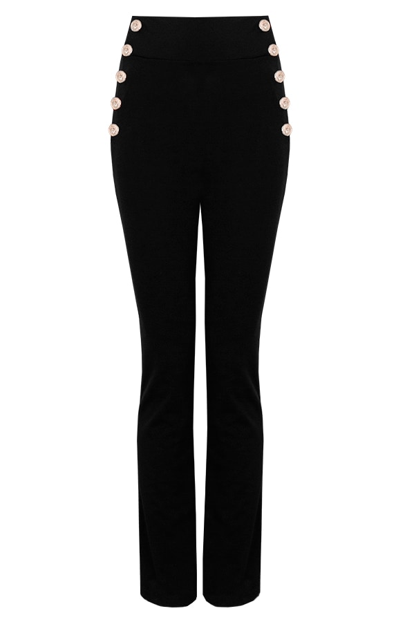 Button Broek High Waisted Zwart – shoparchief