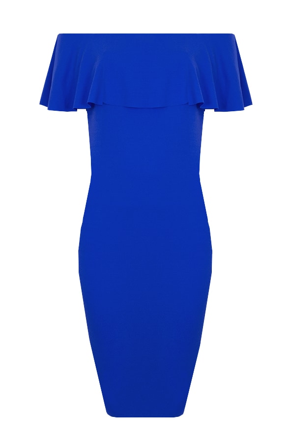 Off Shoulder Jurk Kobalt – shoparchief