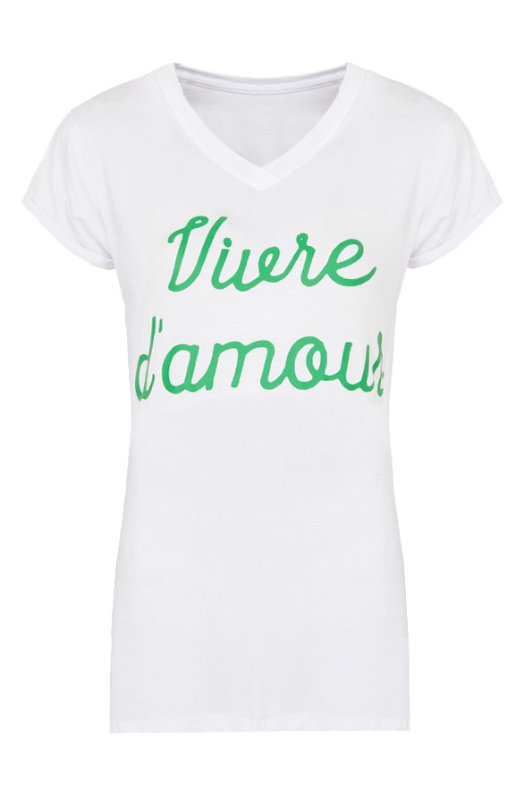 Vivre D Amour Top Wit Groen – shoparchief