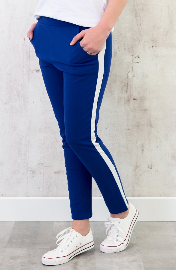 Broek Met Bies Kobalt Wit – shoparchief, foto 3