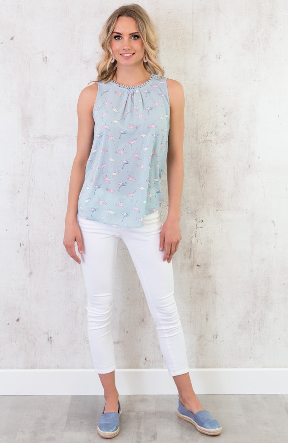 Top Met Flamingo's Blauw – shoparchief, foto 2