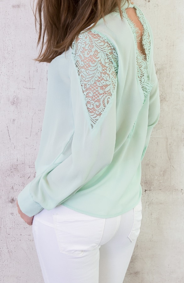 Kanten Rug Blouse Mint – shoparchief, foto 3