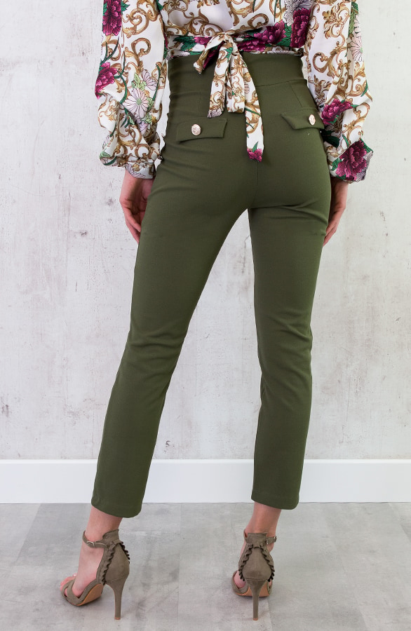 Button Broek High Waisted Groen – shoparchief, foto 4