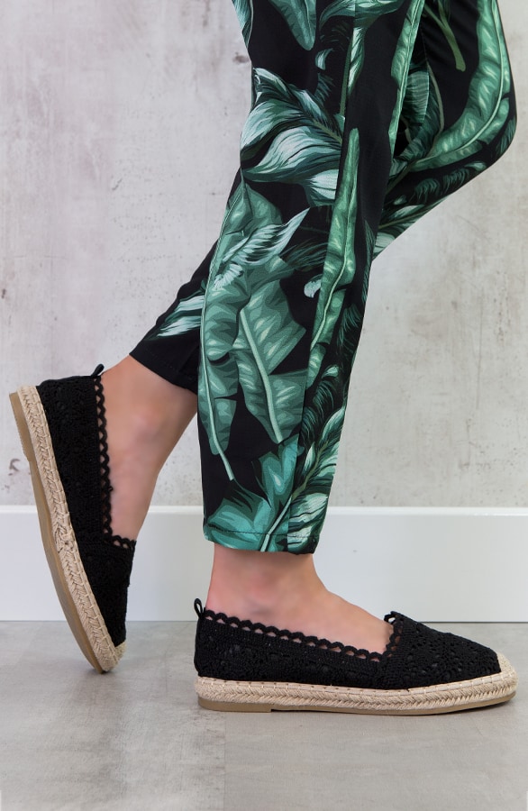 Kanten Espadrilles Zwart – shoparchief, foto 3