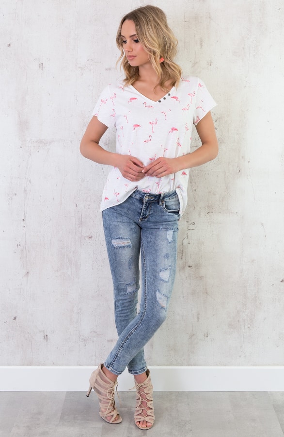 Flamingo Top Wit – shoparchief, foto 4