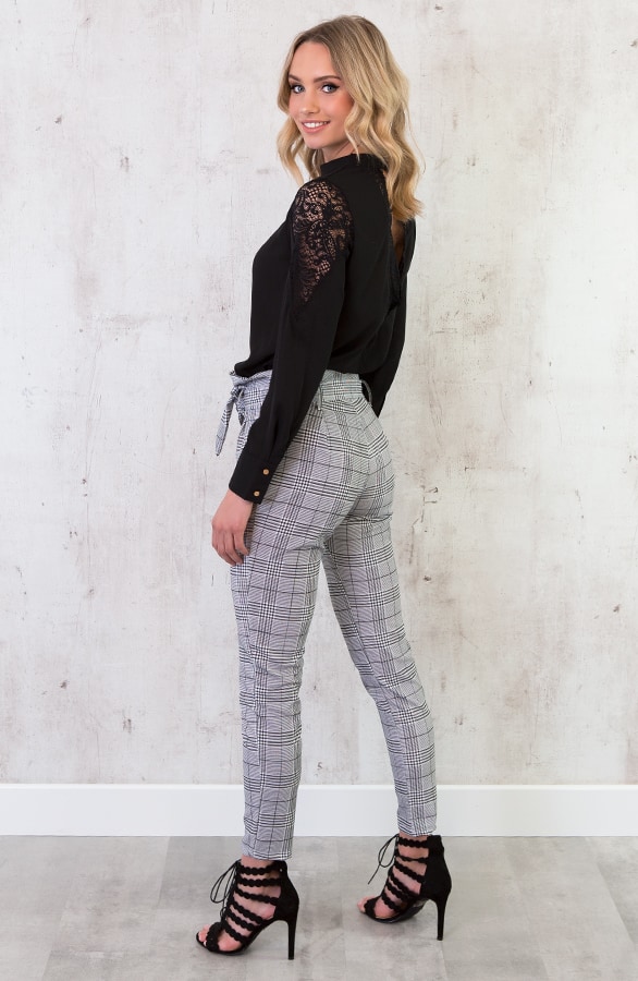 Kanten Rug Blouse Zwart – shoparchief, foto 6