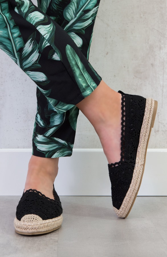 Kanten Espadrilles Zwart – shoparchief, foto 2