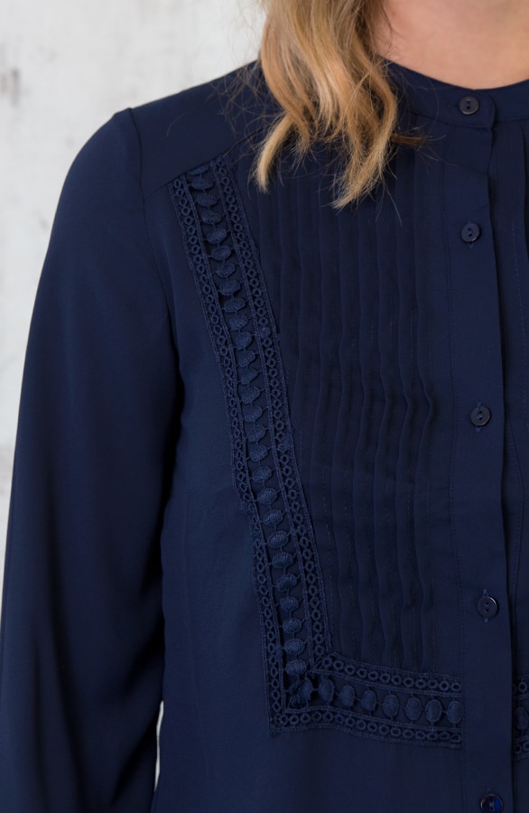 Blouse Lang Marineblauw – shoparchief, foto 7
